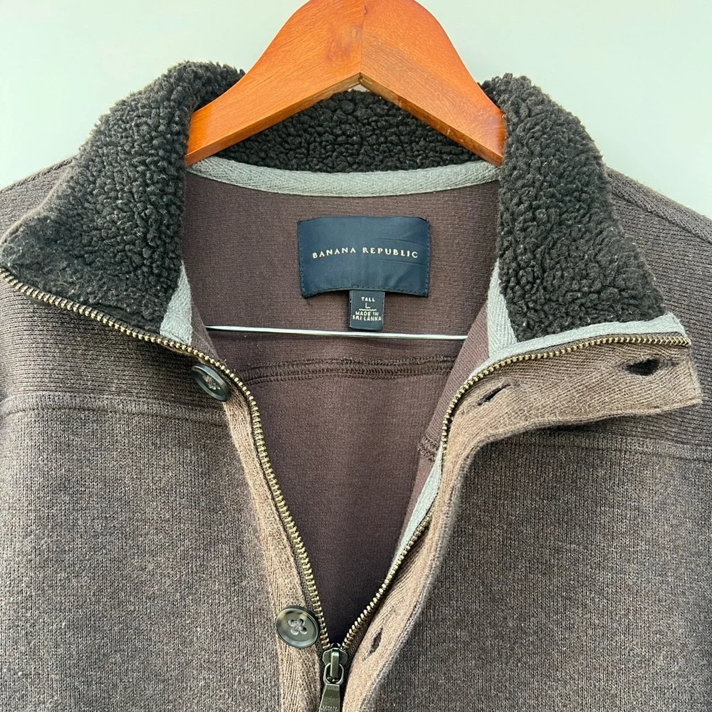 Banana Republic Taupe‎ Zip-Up Jacket Size L